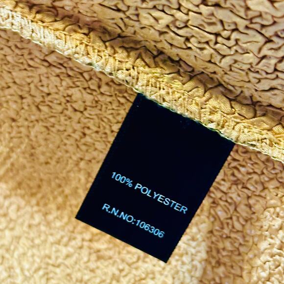 BEREK Classic Crinkle Jacket Top Sz Petite Medium Bold Gold Black Art Snap Close - Picture 9 of 9